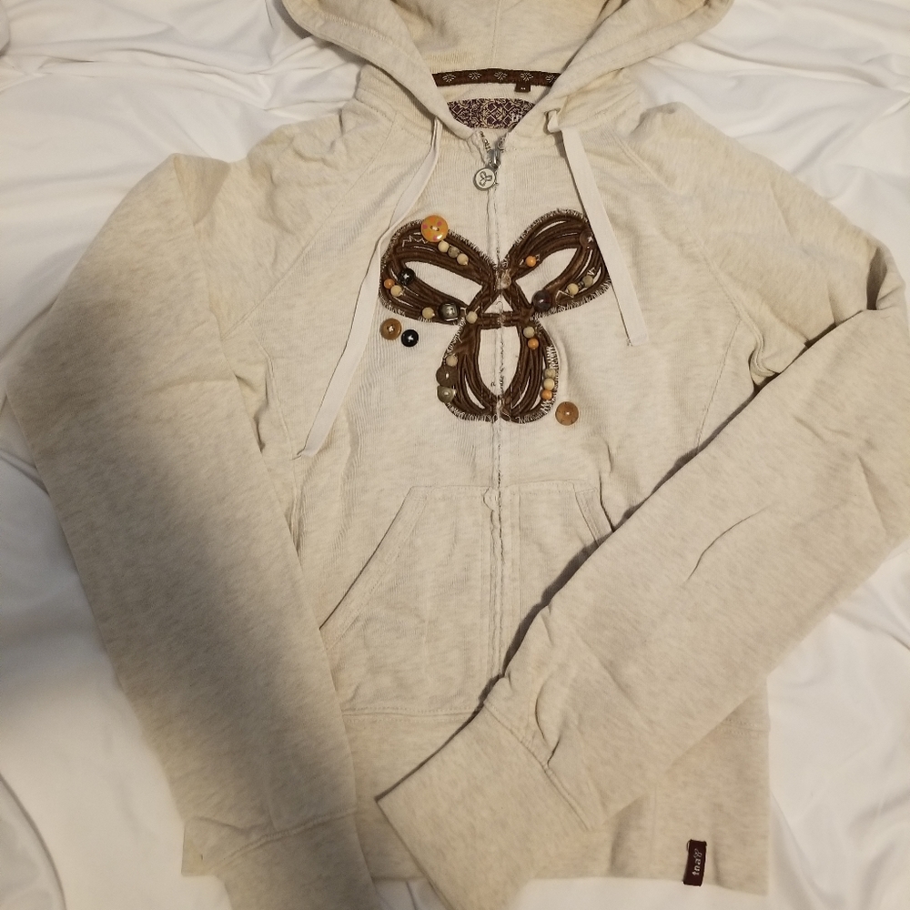 TNA embellished zip fitted hoodie